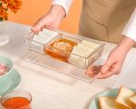 اردوخوری شیشه ای سه خانه لیمون - Image 2