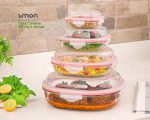 ست ظرف شیشه ای سرو و نگهداری 8 پارچه لیمون