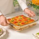 تابه مربع شیشه‌ ای 3 لیتر لیمون