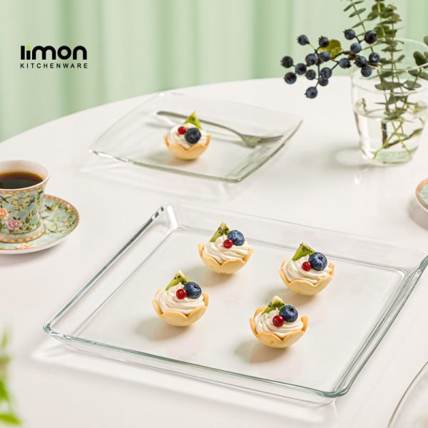 شیرینی خوری مربع شیشه ای لیمون