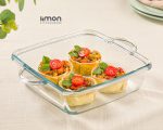 تابه چهارگوش شیشه‌ای 2 لیتر لیمون