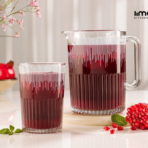 ست پارچ و لیوان شیشه ای چاپدار لیمون
