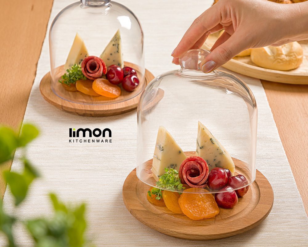 1U9A6007 ظرف پنیر با صفحه چوبی لیمون - Image 1