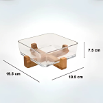 ظرف سرو پایه چوبی مربع لیمون - Image 2