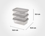 ظرف مستطیل 550 میلی لیتر 3عددی لیمون - Image 2