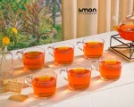 فنجان شیشه ای دسته دار 285 سی سی لیمون