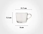 فنجان شیشه ای دسته دار 285 سی سی لیمون