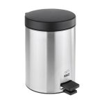ست سطل زباله و فرچه کوتاه 3 لیتر استیل مشکی درب فلزی بهازکالا کد 16154070 - Image 3