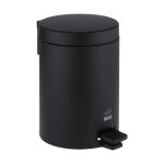 ست سطل زباله و فرچه کوتاه 3 لیتر مشکی درب فلزی بهازکالا کد 16154072 - Image 3