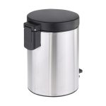 ست سطل زباله و فرچه کوتاه 3 لیتر استیل مشکی درب فلزی بهازکالا کد 16154070 - Image 5