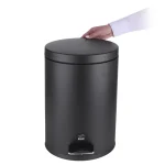 سطل زباله پدالی 14 لیتری سایلنت مشکی درب فلزی بهازکالا کد 16176072 - Image 7
