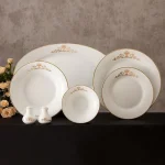 سرویس چینی زرین 35پارچه غذاخوری شهرزاد کویین طلایی درجه عالی - Image 6