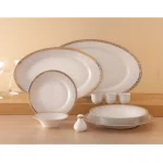 سرویس چینی زرین 35پارچه غذاخوری شهرزاد رومینا طلایی درجه عالی - Image 6
