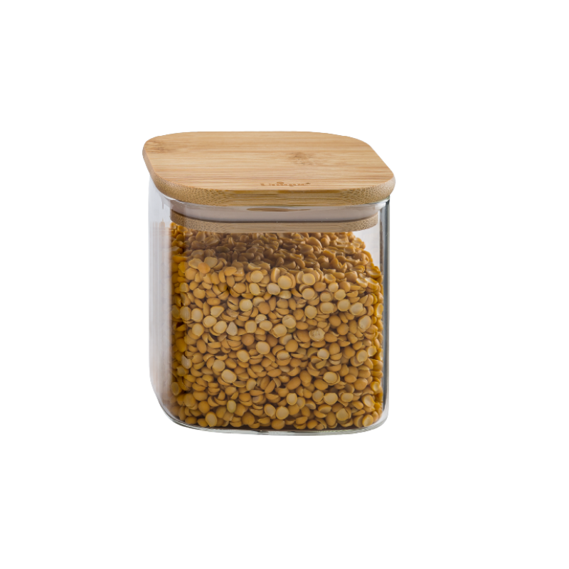 Untitled design (4) بانکه شیشه ای درب چوبی مربع 10 سانت یونیک کد UN-1764