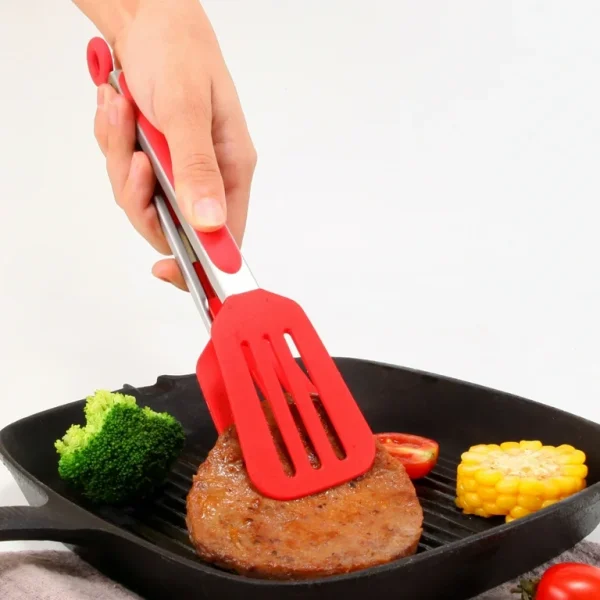 انبر دسته استیل سیلیکونی