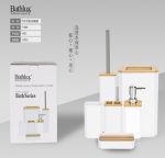 ست سرویس بهداشتی 6 پارچه طرح چوب مدل مستطیل - Image 4