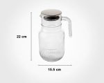پارچ شیشه ای شیاردار 1.5 لیتر درب استیل لیمون - Image 2