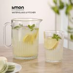 پارچ شیشه ای شیاردار لیمون