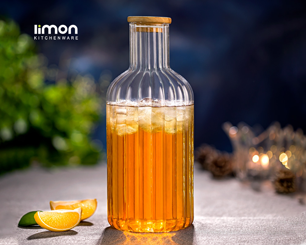 بطری 1.4 لیتر درب چوبی لیمون بطری 1.4 لیتر درب چوبی لیمون