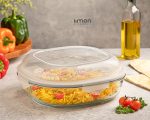 ظرف شیشه ای سرو و نگهداری دربدار 2/75 لیتر لیمون