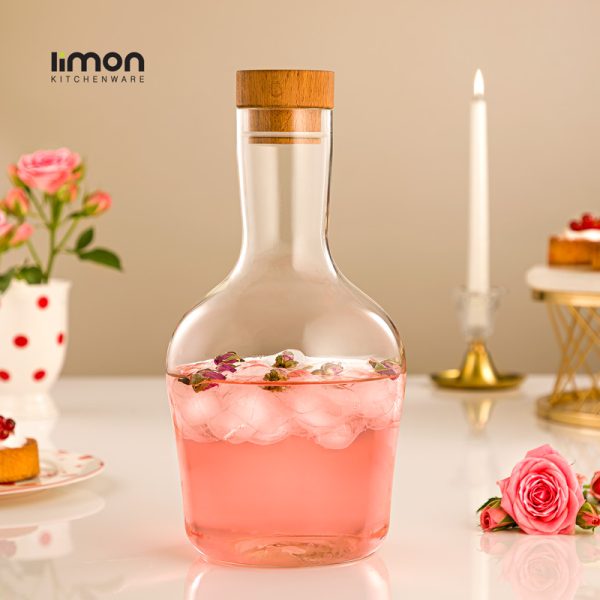 بطری آب 1/5 لیتر درب چوبی لیمون