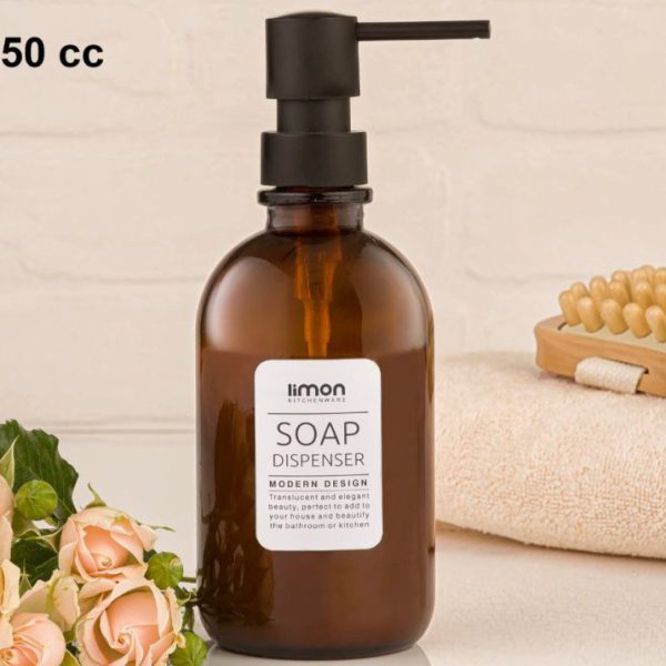 جا مایعی شیشه ای گرد 450 میل لیمون