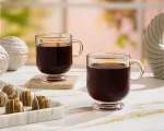 فنجان شیشه ای پایه دار 220 سی سی لیمون