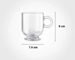 فنجان شیشه ای پایه دار 220 سی سی لیمون