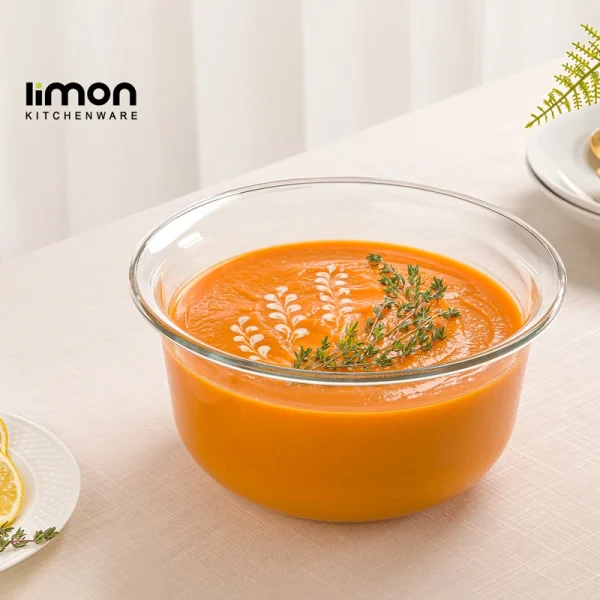 کاسه گرد شیشه ای 3 لیتر لیمون