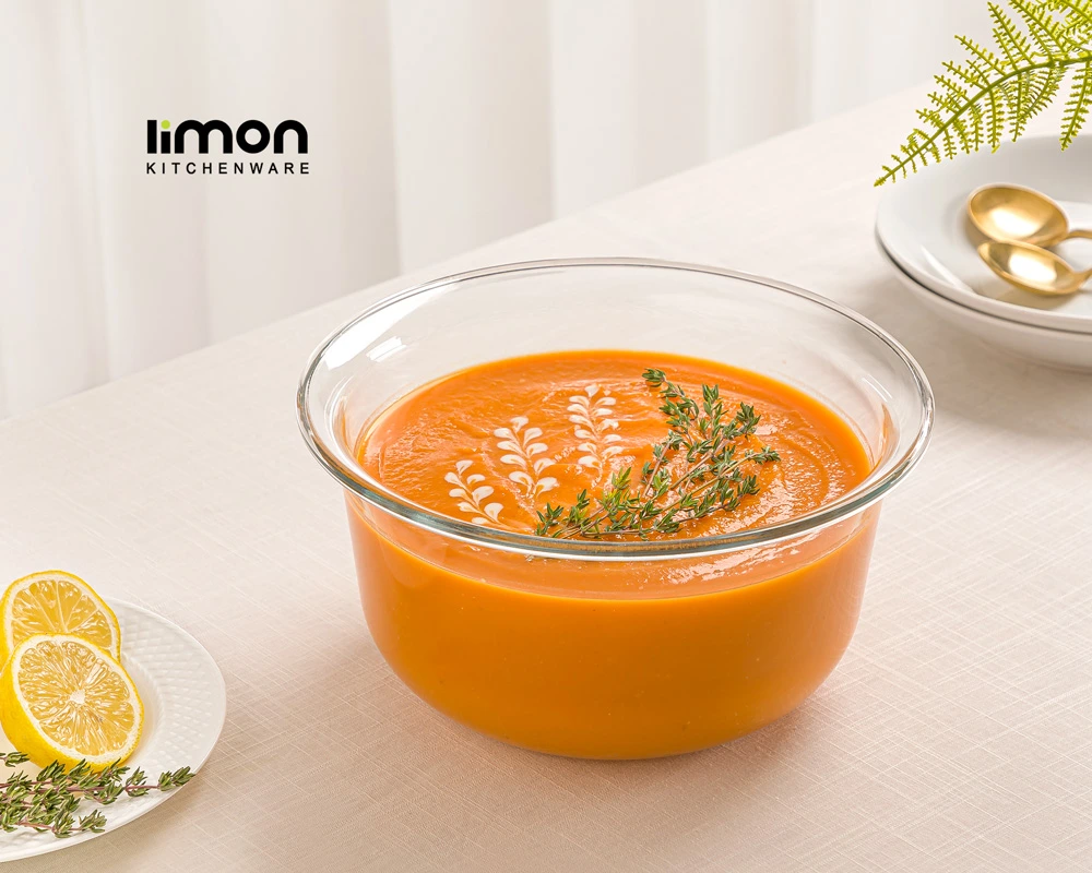 کاسه گرد شیشه ای 3 لیتر لیمون