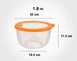 کاسه گرد شیشه ای سوپاپ دار 1.8 لیتر لیمون