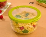 کاسه گرد شیشه ای سوپاپ دار 1.8 لیتر لیمون