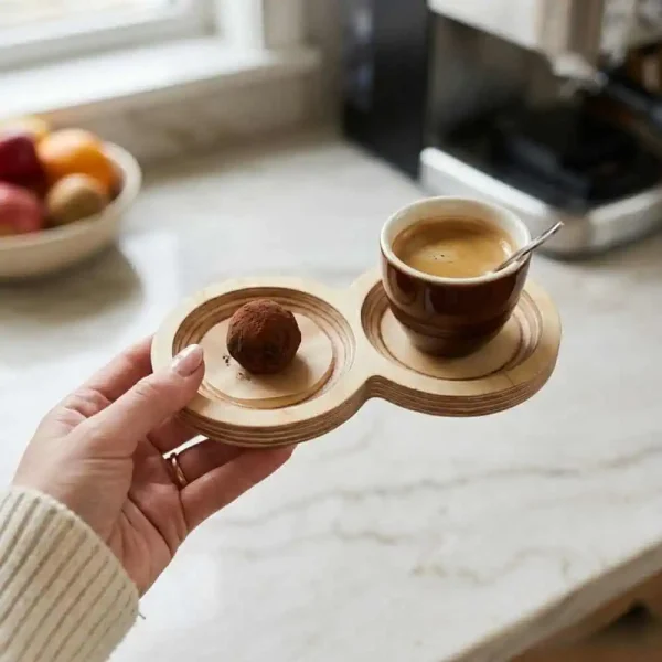 اردوخوری سرو چوبی مدل دایره دوخانه رزیک وود
