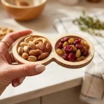 اردوخوری سرو چوبی مدل دایره دوخانه رزیک وود - Image 2