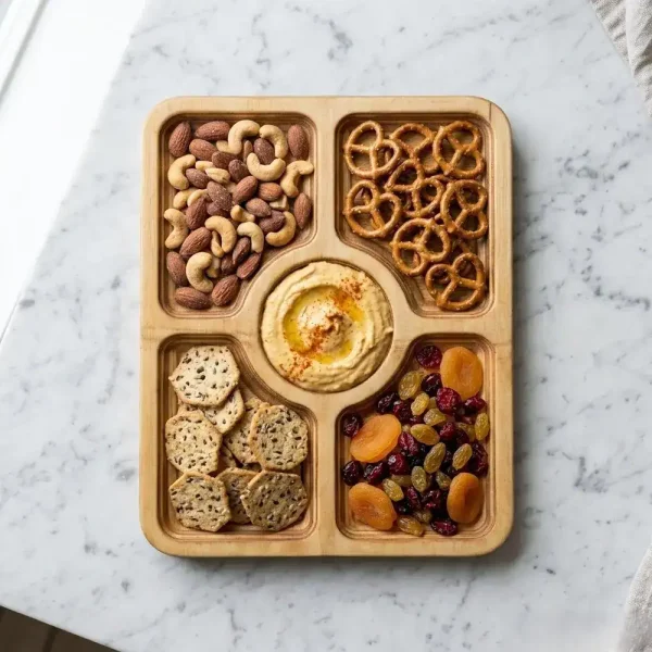اردوخوری سرو چوبی مدل مستطیل پنج خانه رزیک وود