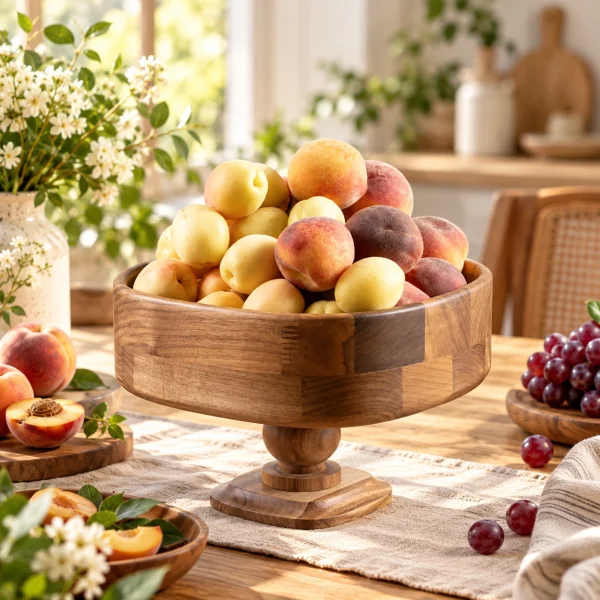 کاسه میوه خوری چوبی پایه دار اماهوم