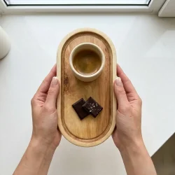 سینی-چوبی-بیضی-کافی-شاپی